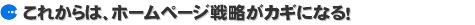 ���ꂩ��́A�z�[���y�[�W�헪���J�M�ɂȂ�I